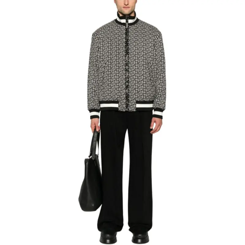 BALMAIN Monogram Reversible Bomber Jacket-3