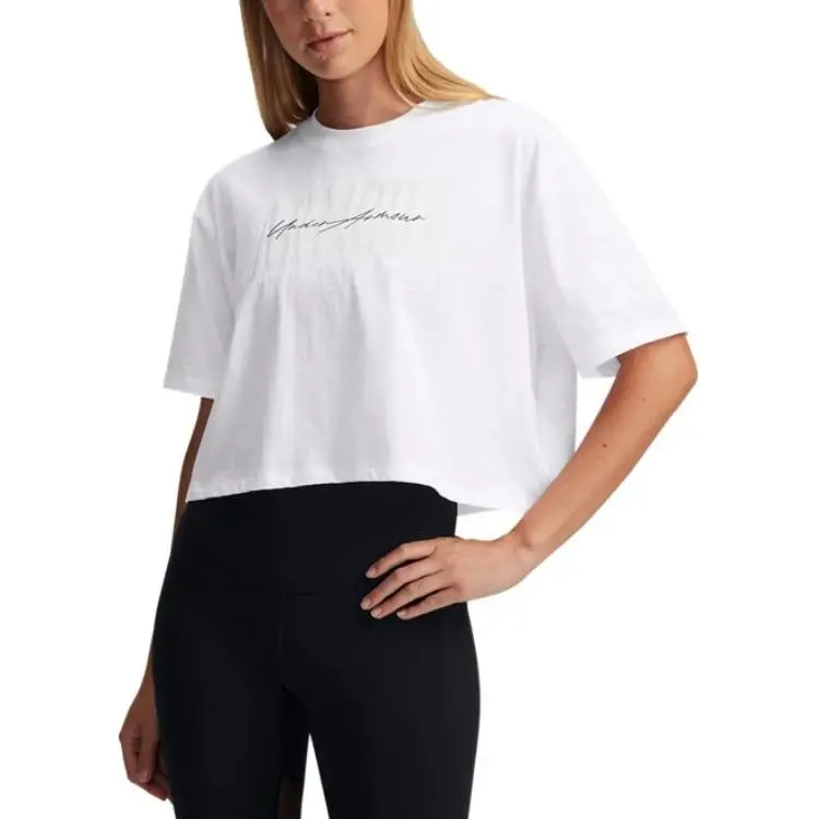 Under Armour Script T Shirts Women's White 100-2