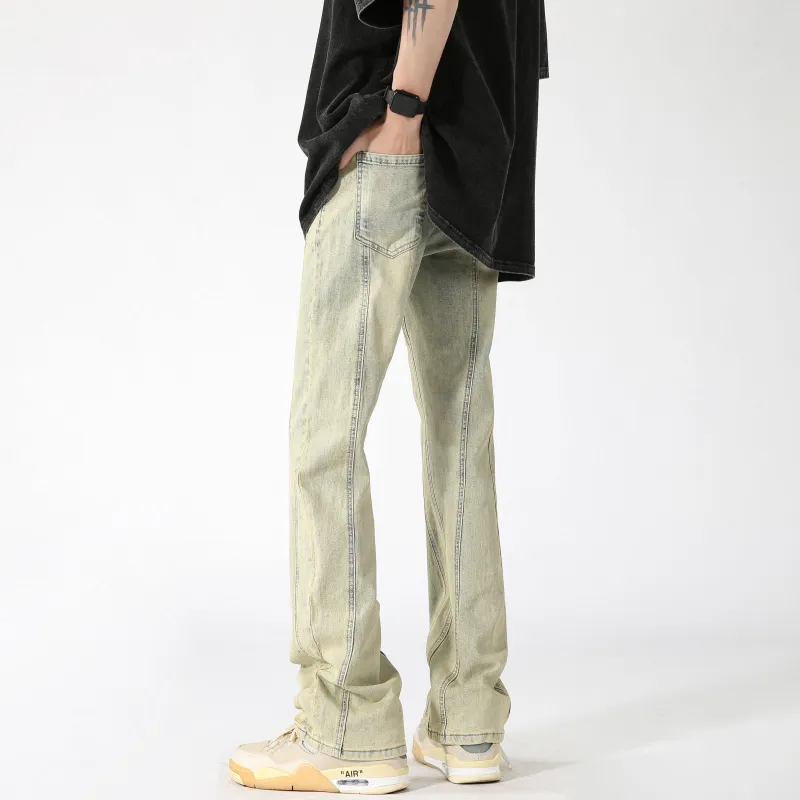 PAINT STAIN Jeans Unisex Yellow Mud-11