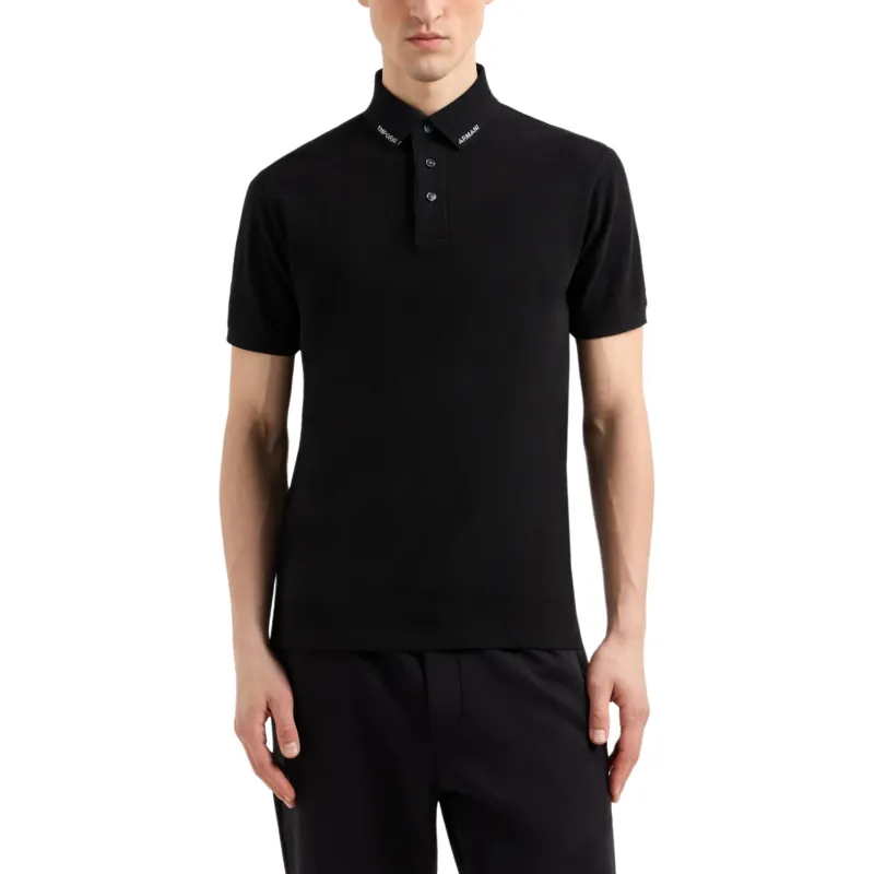 EMPORIO ARMANI Jersey Polo Shirt With Logo Collar-2