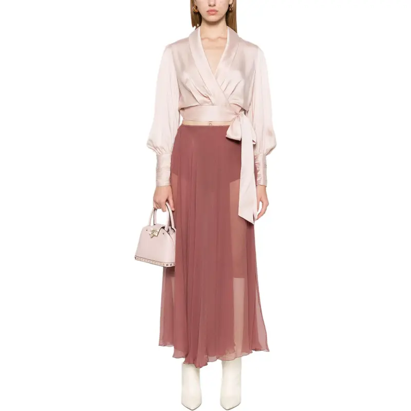 Zimmermann Cropped Satin Wrap Top-1