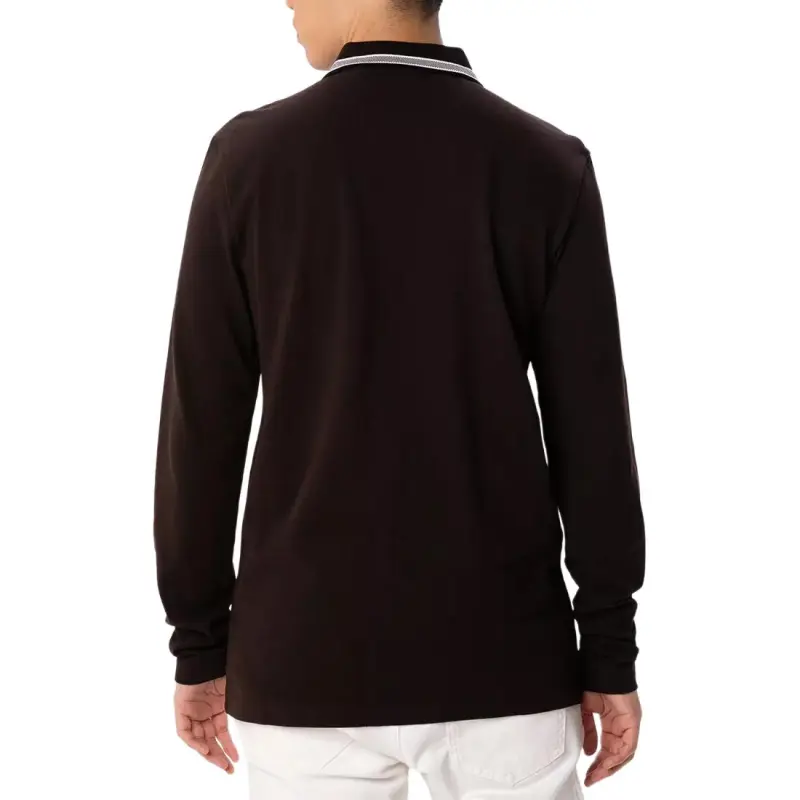 HUGO BOSS Logo Embroidered Long Sleeved Polo Shirt-4