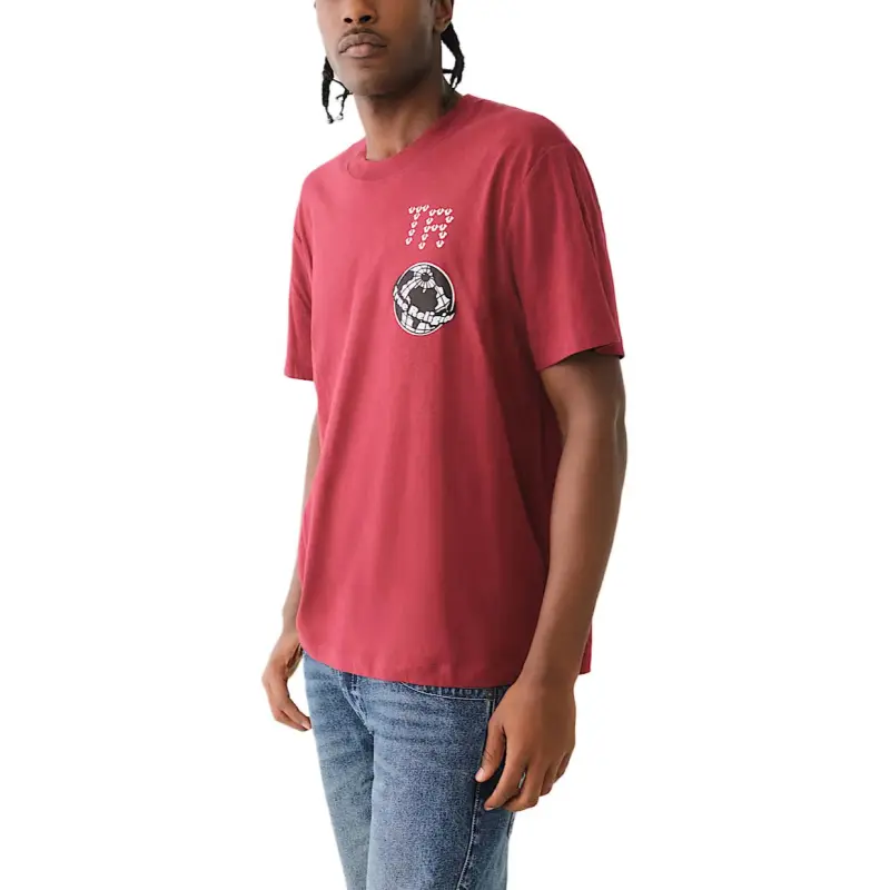 TRUE RELIGION T-Shirt Men's Red Wood Color-2