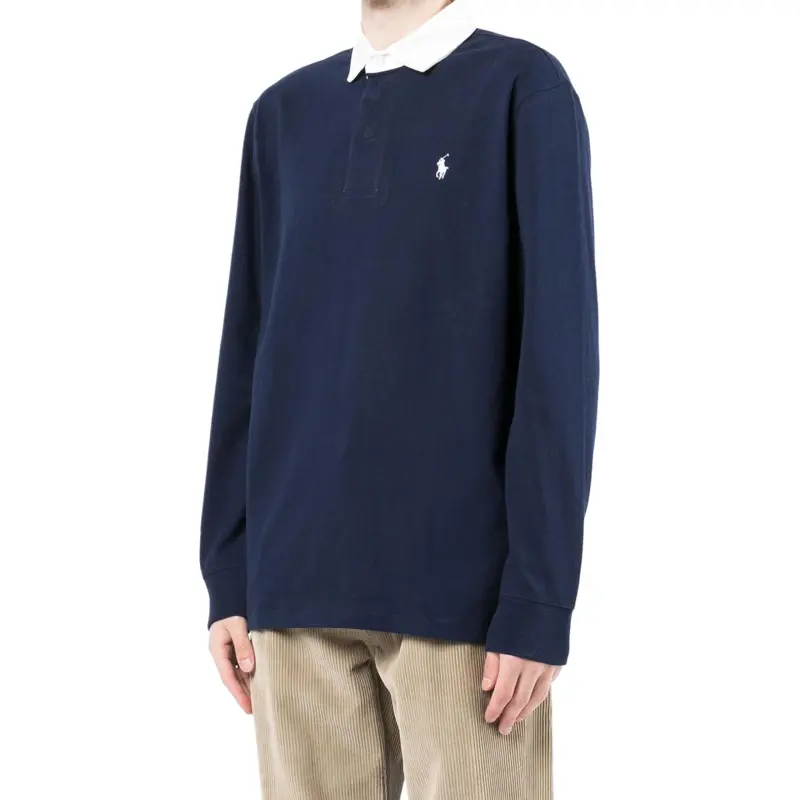 Polo Ralph Lauren Logo Embroidered Long Sleeve Polo Shirt-3