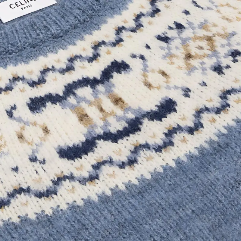 CELINE Sweater In Triomphe Fair Isle Wool-4
