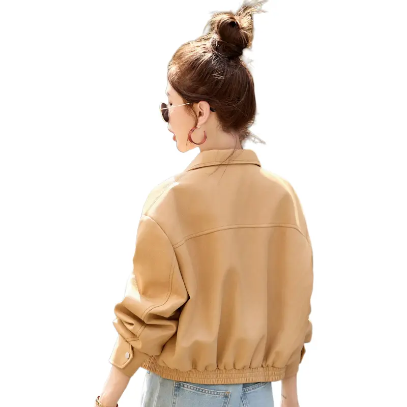 Yi Mengyuan Leather Jackets Coats Women's-10