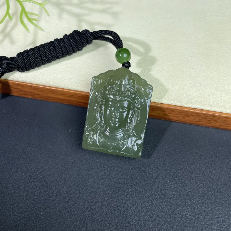 BUDOUXIAOAI Pendants Green Jade Unisex-2