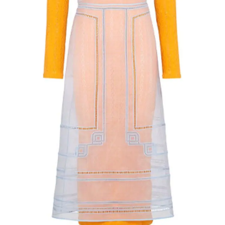 FENDI Long-Sleeved Dresses Women's Light Blue-4