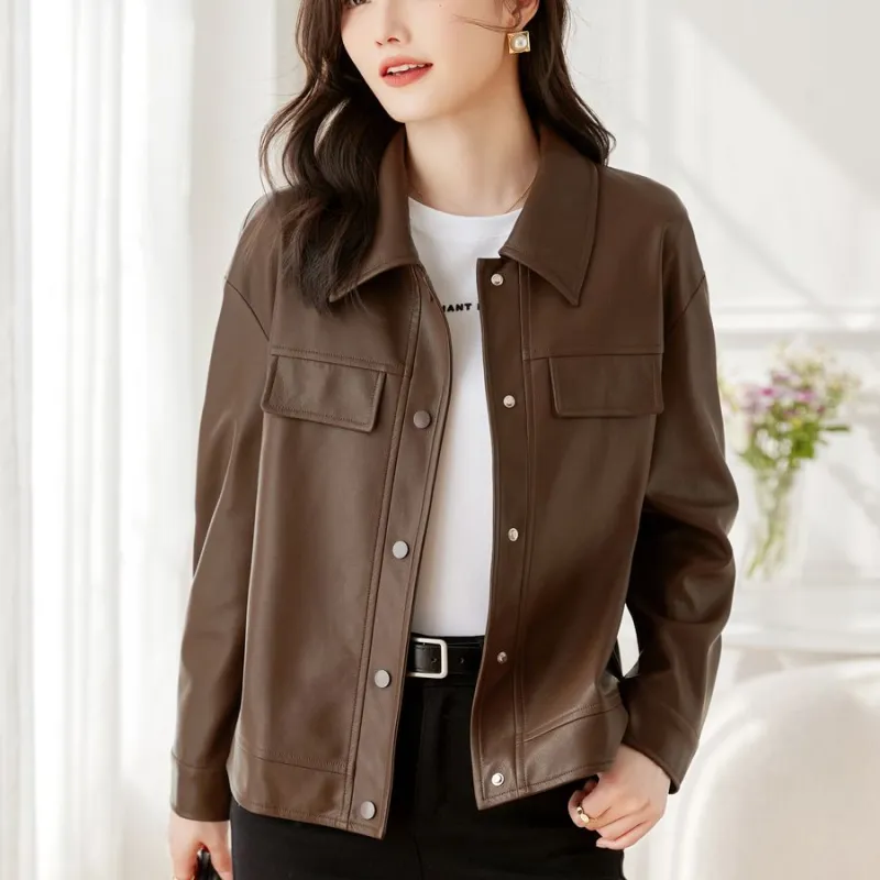Still Quiet Leather Jacket Coat Women's-2