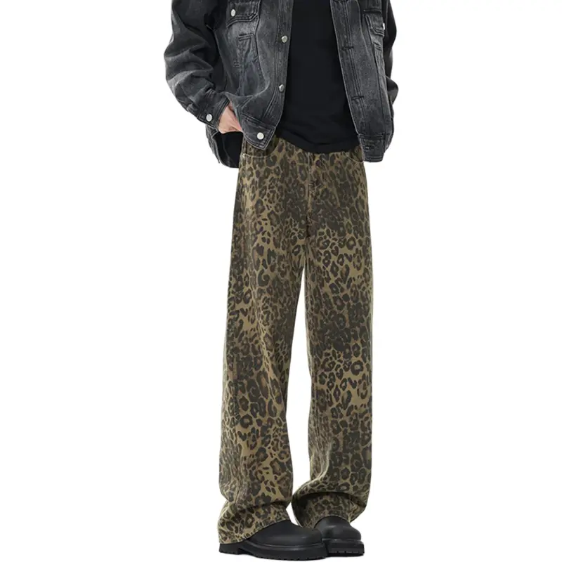 TONYKRZ Jeans Unisex Leopard Print-3