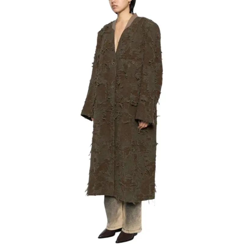 UMA WANG Distressed Single Breasted Coat-2