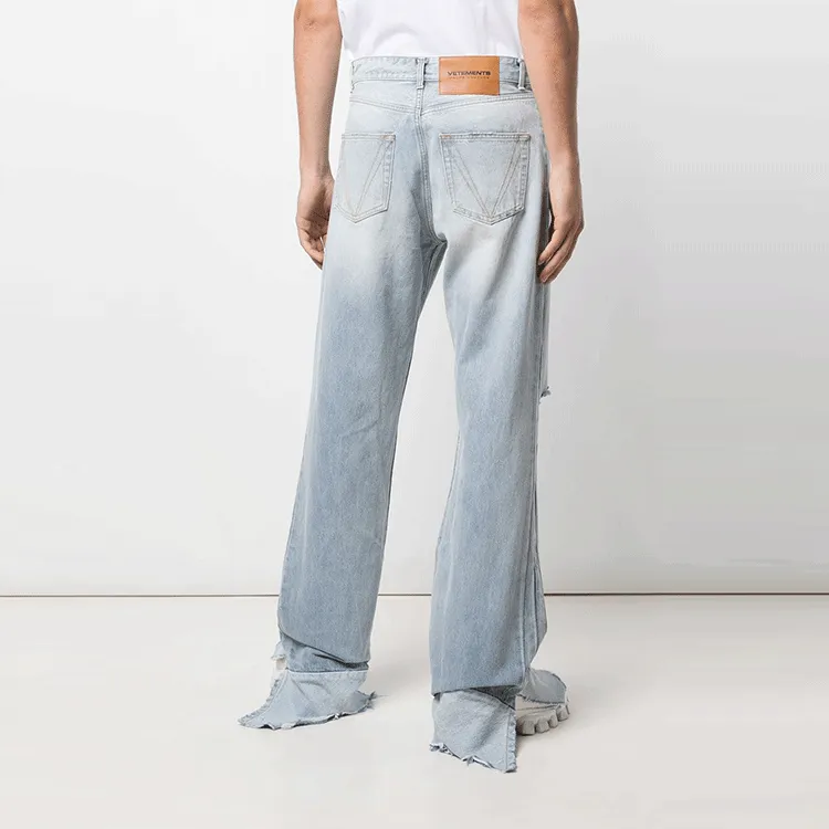 Vetements Wide Leg Destroyed Cut Up Denim-2