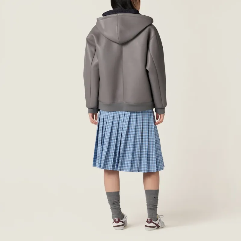 MIU MIU Leather Jacket Women's Marble Gray-2