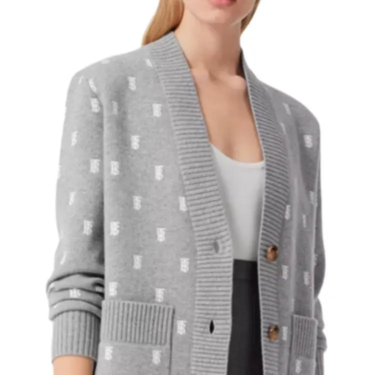 Burberry Cashmere Sweaters Women's Medium Heather Gray-4