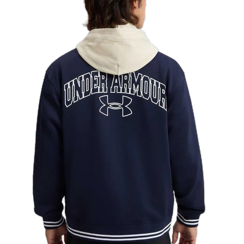 Under Armour Knit Bomber Baseball Jacket Unisex Navy Blue-8