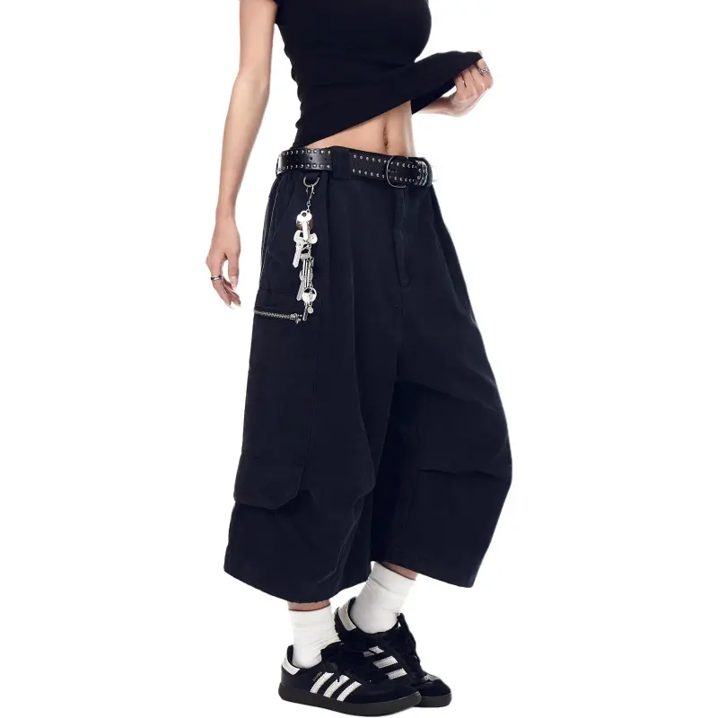 VINMUK Denim Shorts Unisex Black-6