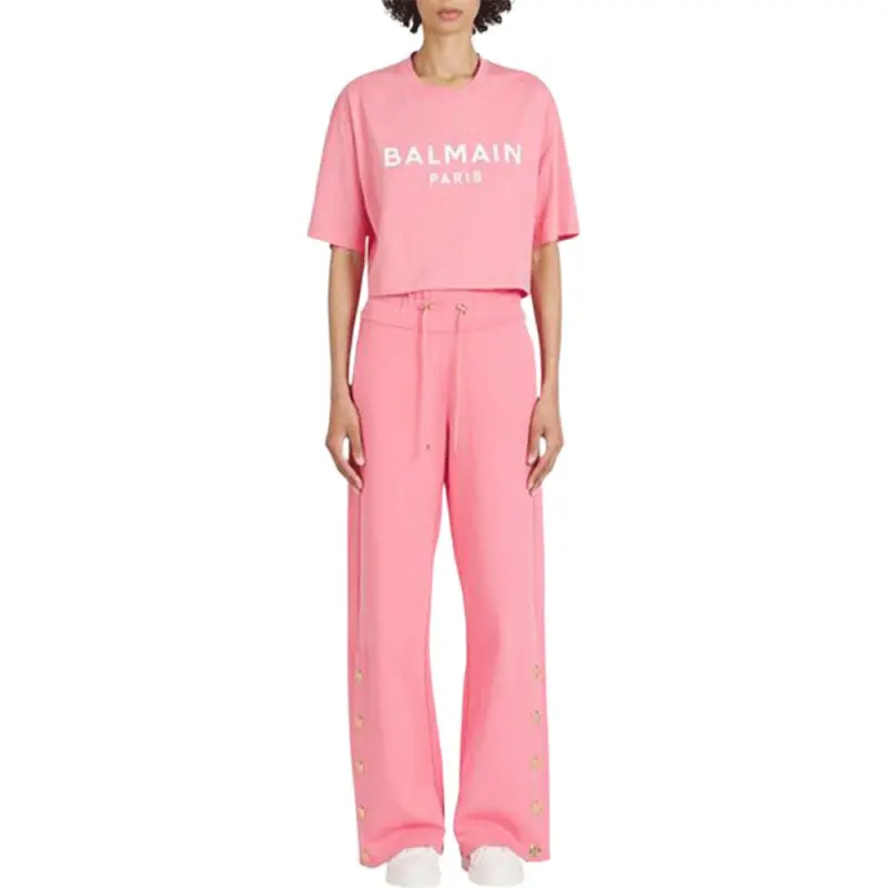 BALMAIN SS22 Sports Pants Women's Salmon Red-2