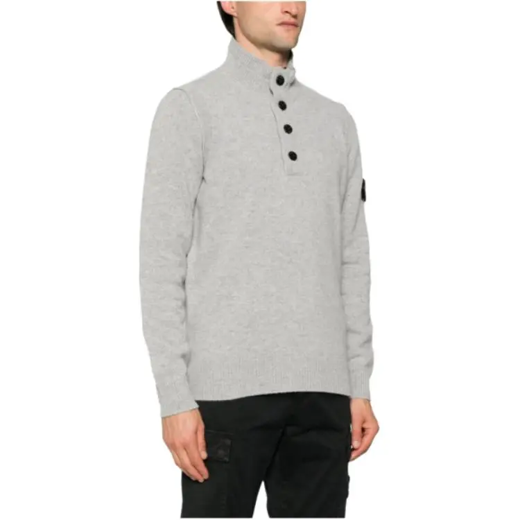 STONE ISLAND Buttoned High Neck Jumper-3