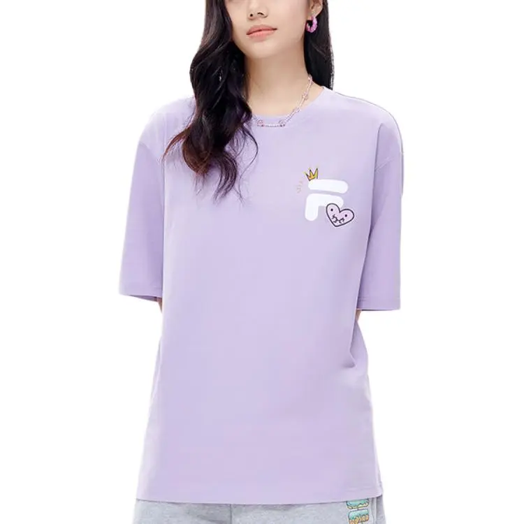 FILA FUSION Drop Shoulder Sleeve T-Shirt Unisex Enchanted Purple-2