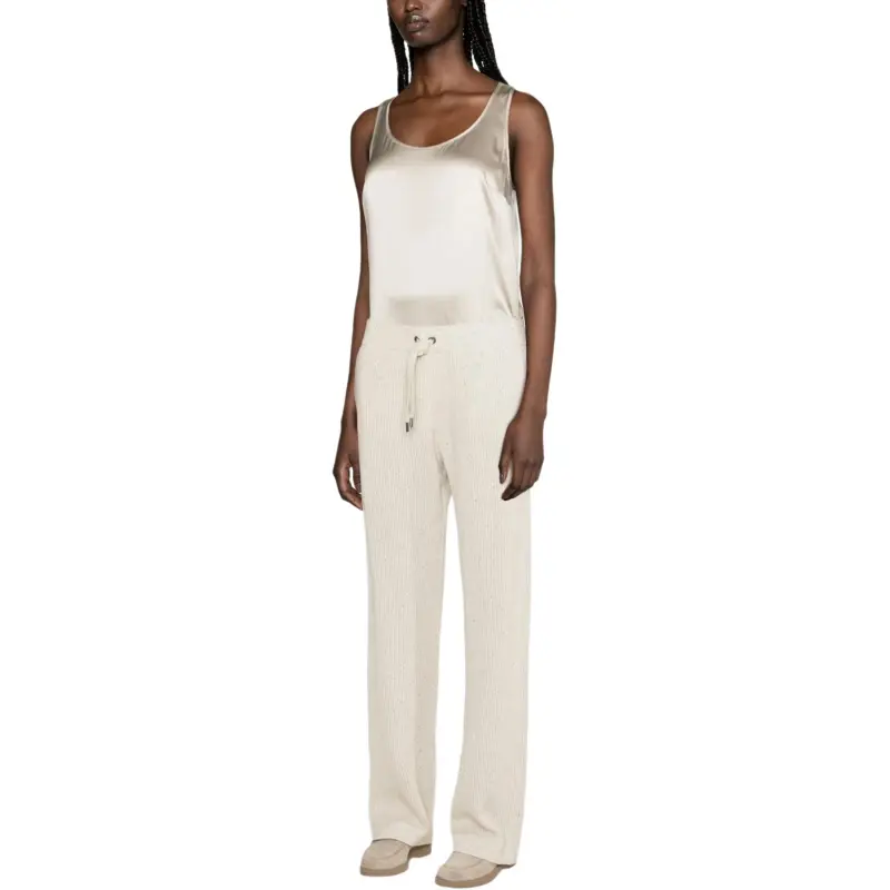 Brunello Cucinelli Sequin Embellished Ribbed Trousers-4