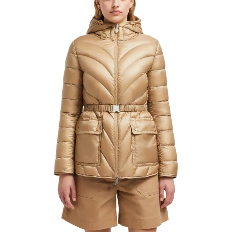 Moncler Down Jacket Women's Camel Beige-2