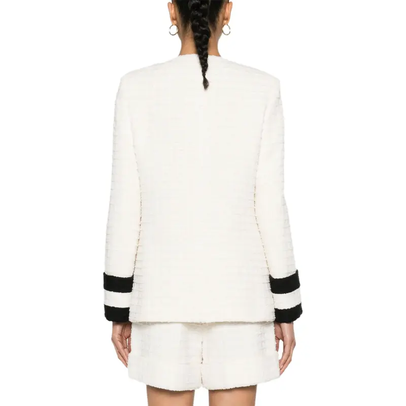 GUCCI Collarless Tweed Jacket-2