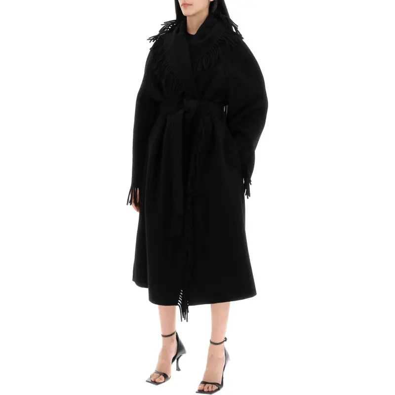 Balenciaga Belted Fringed Coat-2