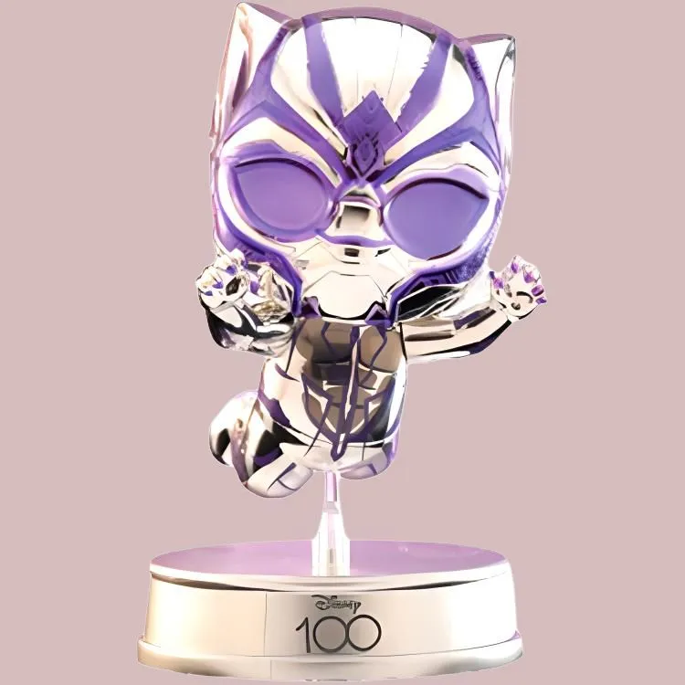 Hot Toys Black Panther Disney 100 Collection, Electroplated Color Edition Chibi Figures-2