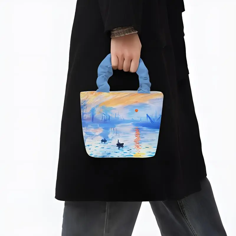AOSONG Suede Brushed Technology Fabric Shoulder Bag, Crossbody Bag, Handbag Regular Unisex Sunrise Impression-1