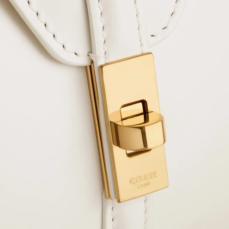 CELINE 16 Calfskin Shoulder Bag Crossbody Bag Handbag Mini Women's White Cotton-4