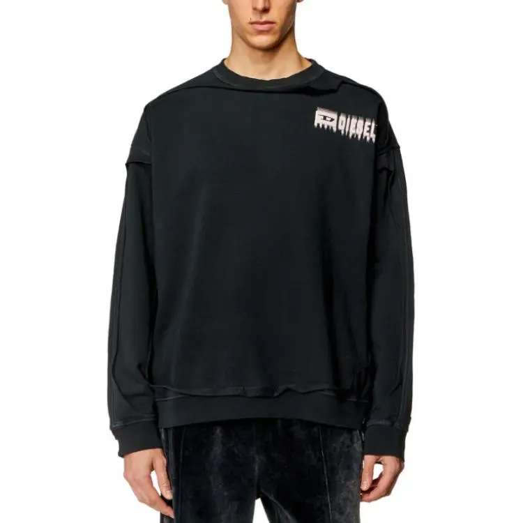 DIESEL S-Boxt-Dbl Logo-Printed Crewneck Sweatshirt-1