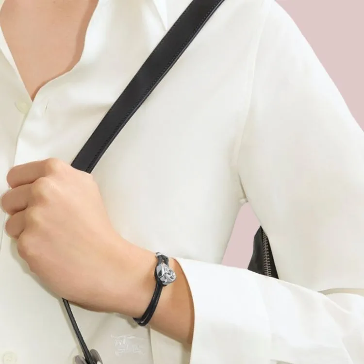 Burberry Lambskin Metal Bracelets Women's Black-2