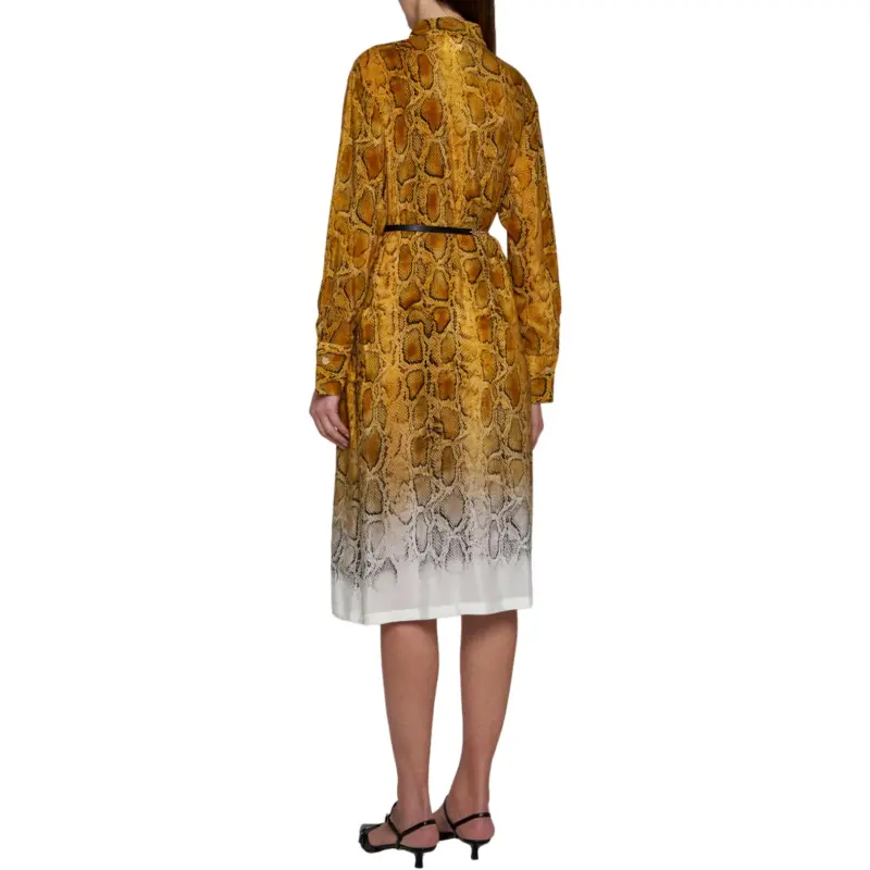MaxMara Studio Long Sleeved Dress Women's Yellow-2