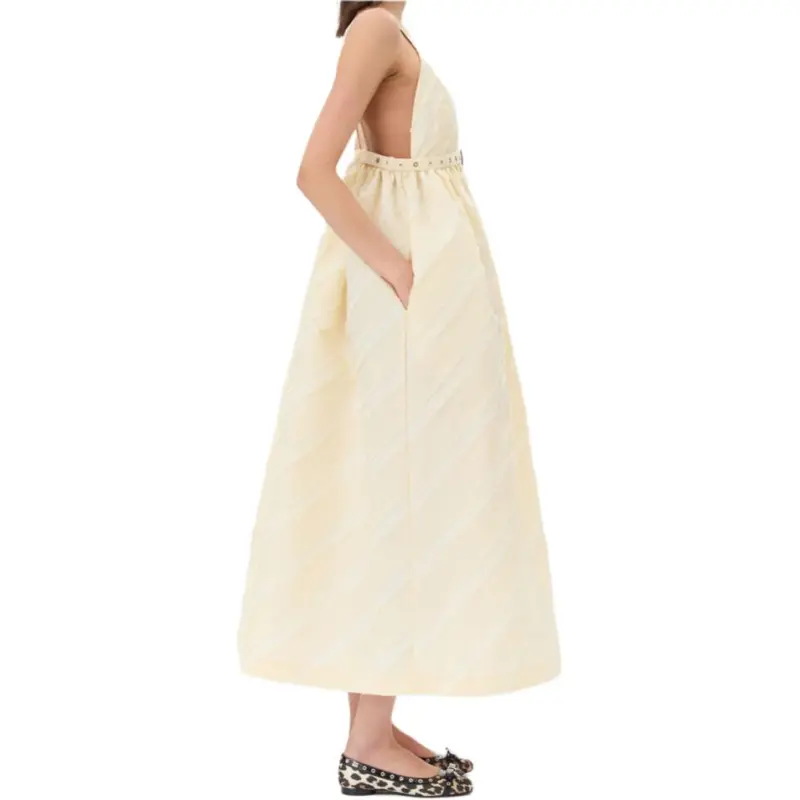 GANNI Striped Strap Dress-3