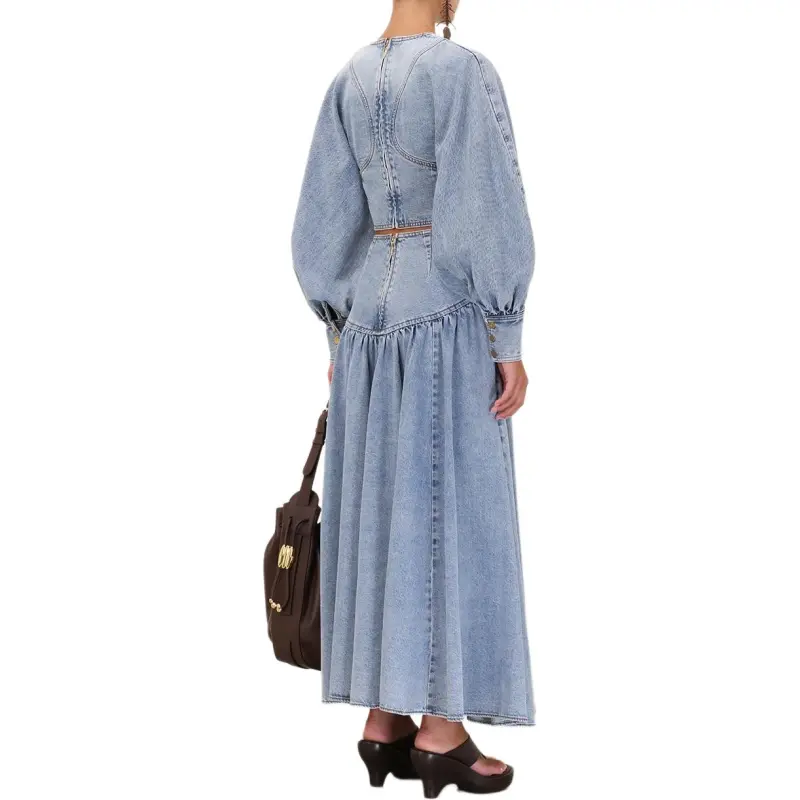 Zimmermann SS25 Denim Long Skirts Women's Blue-5