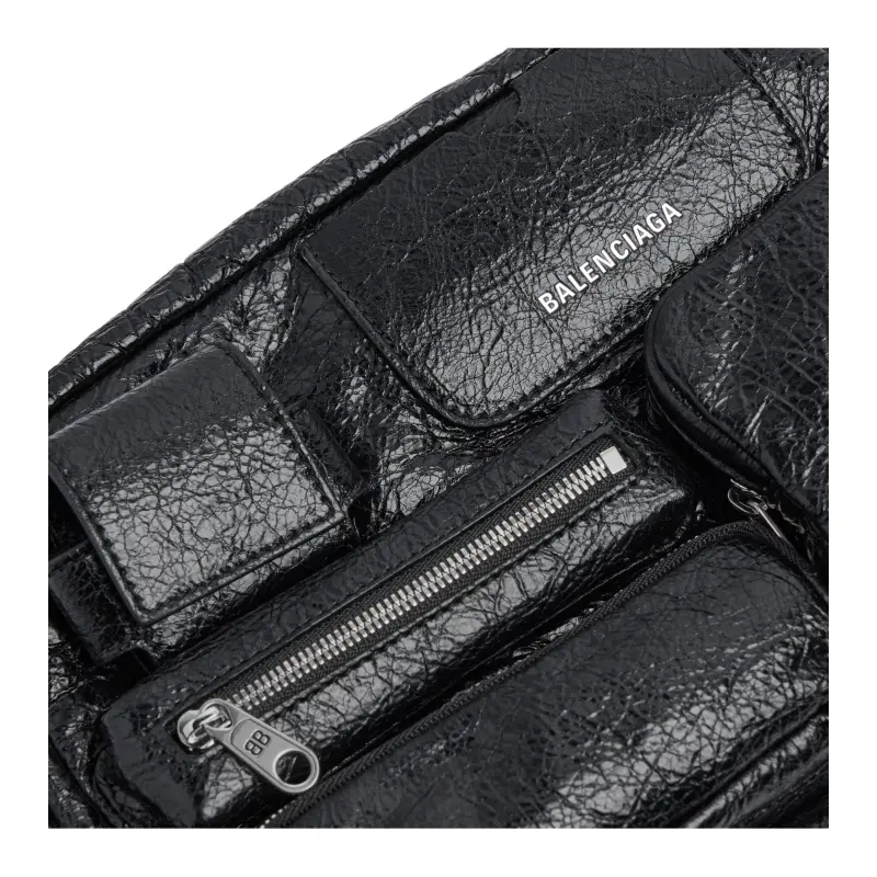 Balenciaga Lambskin Camera Bag, Crossbody Bag, Shoulder Bag Men's Black-5