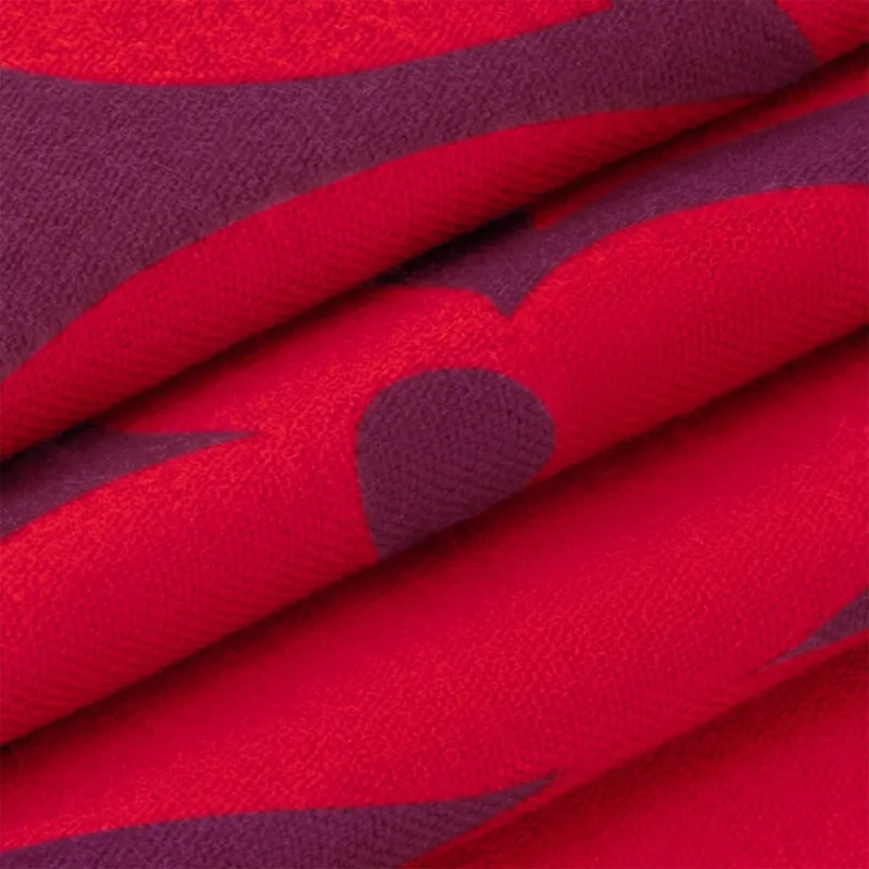 LOUIS VUITTON Wool Knit Scarves Women's Red-2