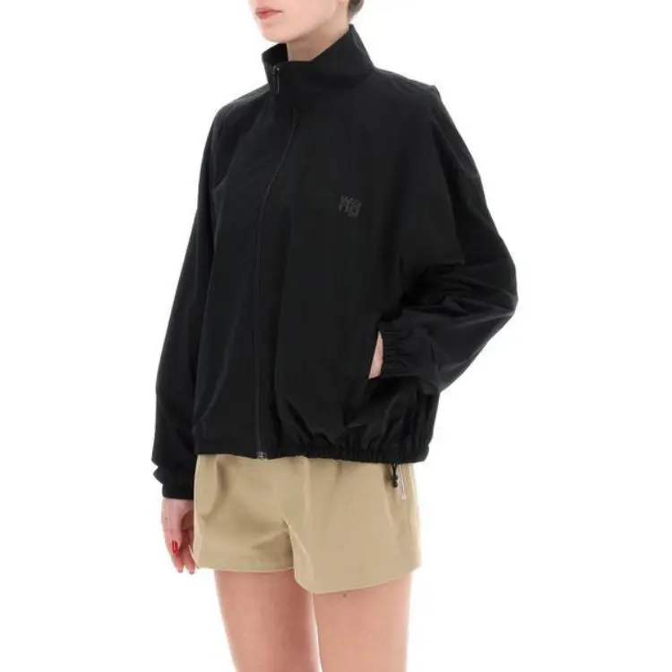 Alexander Wang Coaches Wang Puff Logo Track Jacket Black-1