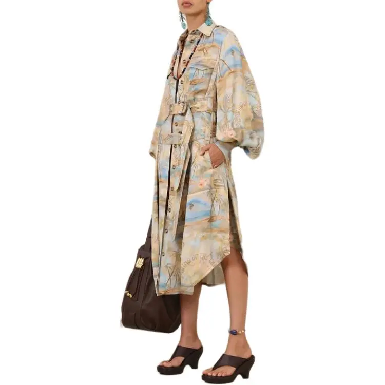 Zimmermann SS25 Long-Sleeved Dresses Women's Blue-3