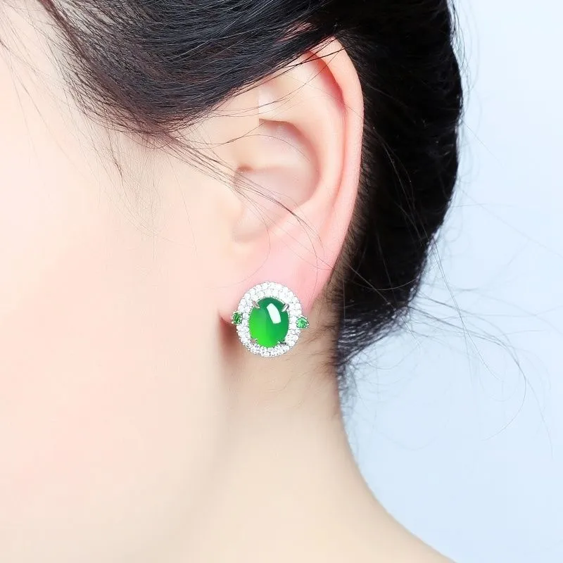 Grace Chalcedony Stud Earrings Women's-2