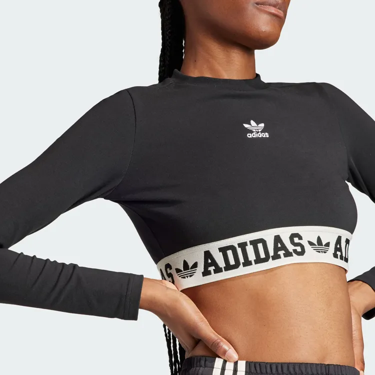 Adidas Originals Set in Sleeve T Shirt Women's Black-4