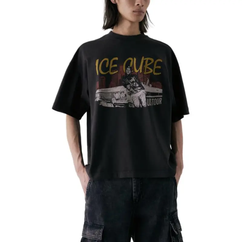 H&M T Shirts Men Black-2