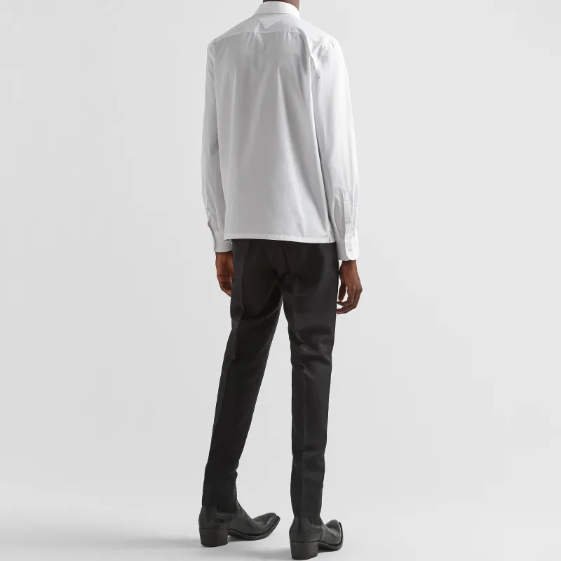 PRADA Triangle logo Cotton Shirt-2