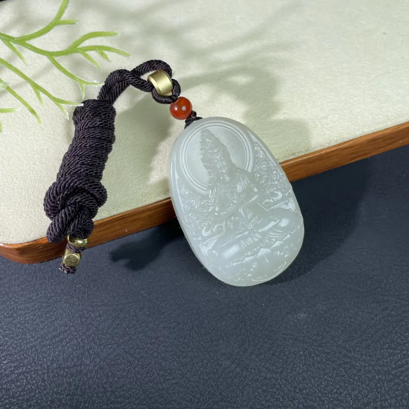 BUDOUXIAOAI Pendants White Jade/Pale Greenish White Jade Unisex-2