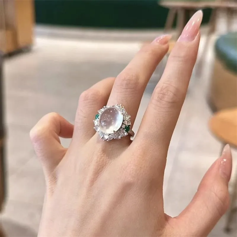 JUNWEN Chalcedony Rings Women's-9