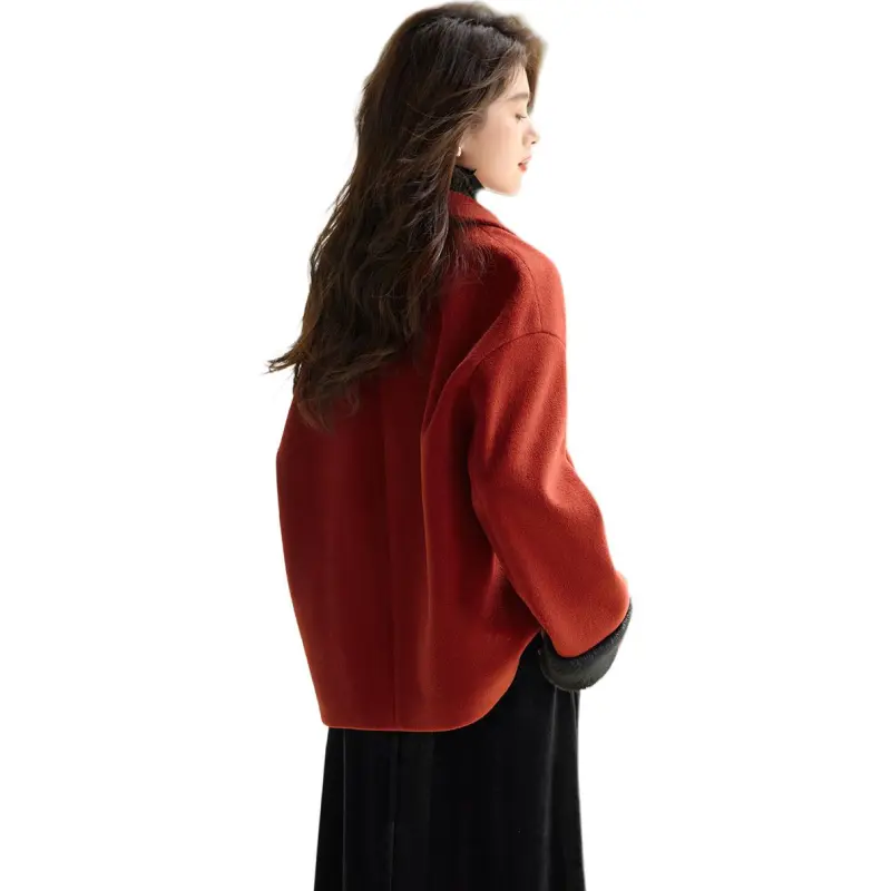 Mo Han Yi Mei Jackets Coats Women's Brick Red-3
