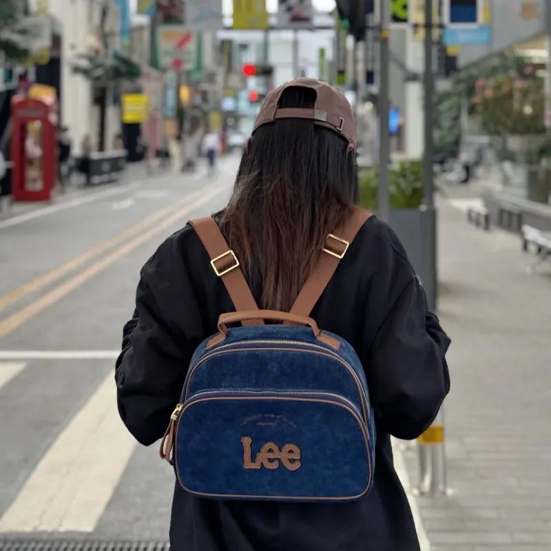 Lee Denim Backpack Regular Unisex Navy Blue-3