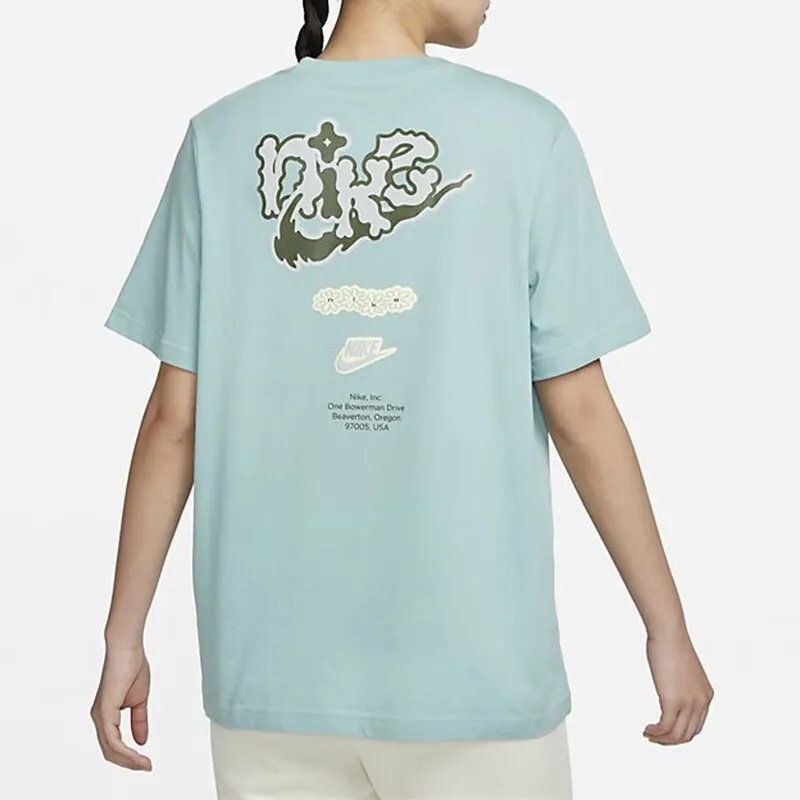 Nike Sportswear Women's Embroidered Swoosh T-shirt Blue-1