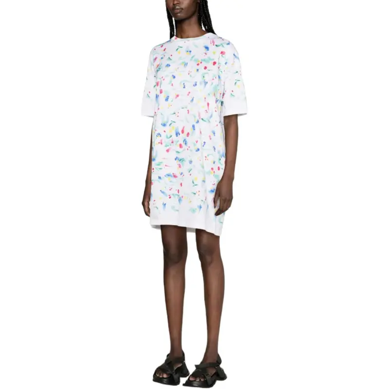 MARNI Logo Patch Motif Printed Midi Dress-3