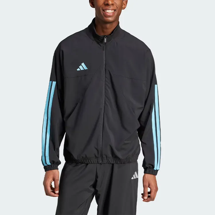 Adidas Track Jacket Men's Black/Bright Cyan-3